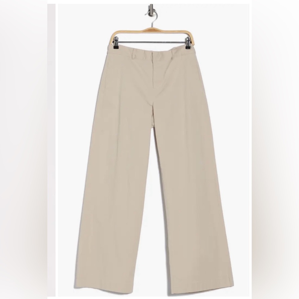 VINCE Washed Cotton WideLeg Pant Cobblestone Size 6